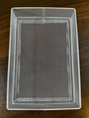 Design Ideas Small Rectangular Silver Mesh Basket - 6"L x 9"W x 2"H